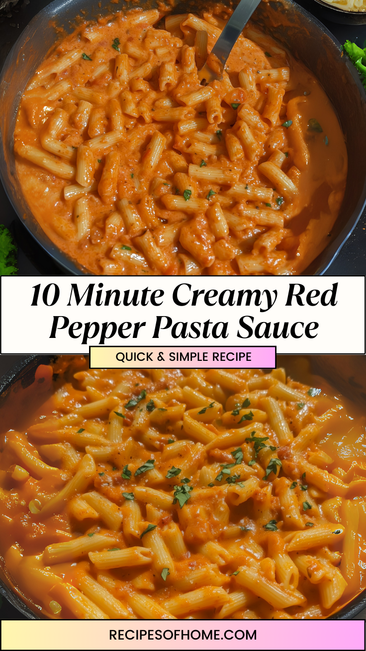 10 Minute Creamy Red Pepper Pasta Sauce 3 10 Minute Creamy Red Pepper Pasta Sauce 3