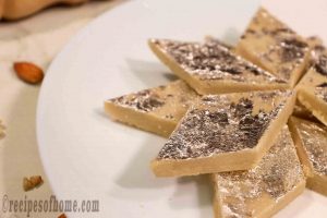 delicious-kaju-katli-recipe-serving-on-white-plate