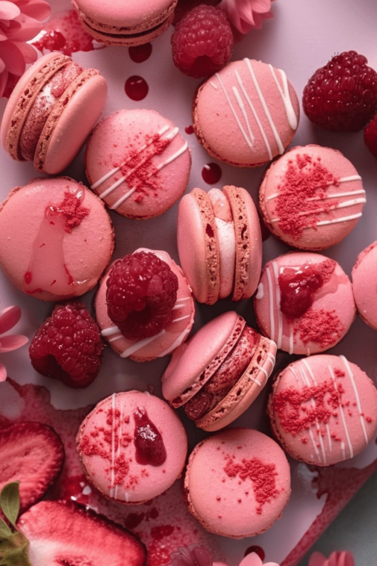Macroon Shell Strawberry Macaron Shells