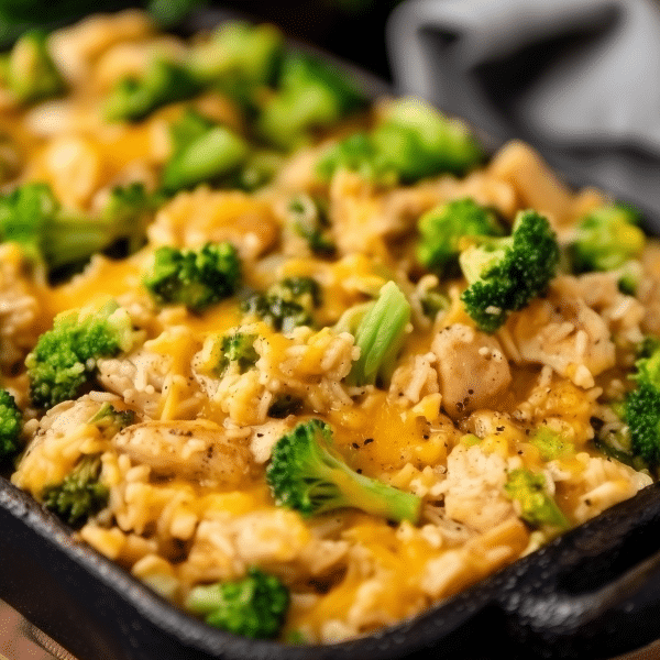 One Pan Cheesy Chicken Broccoli and Rice 1