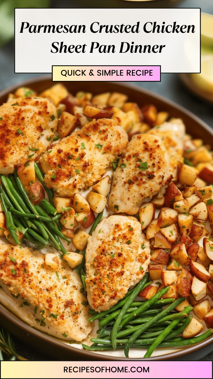 Parmesan Crusted Chicken Sheet Pan Dinner pinterest 1 Parmesan Crusted Chicken Sheet Pan Dinner pinterest 1