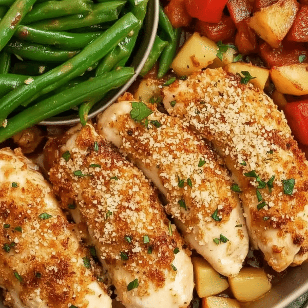 Parmesan Crusted Chicken Sheet Pan Dinner 2