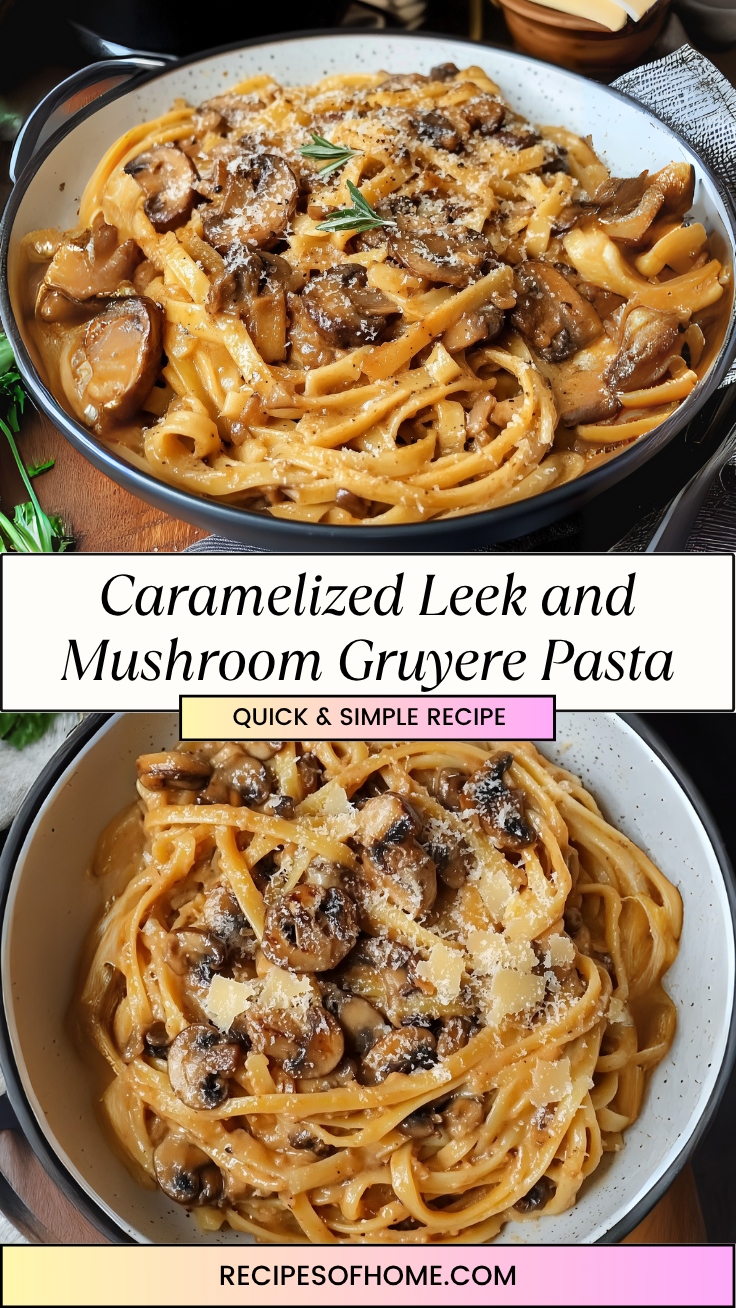 Caramelized Leek and Mushroom Gruyere Pasta 3 Caramelized Leek and Mushroom Gruyere Pasta 3