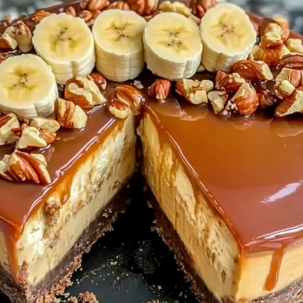 Banana Caramel Nut Cheesecake 1