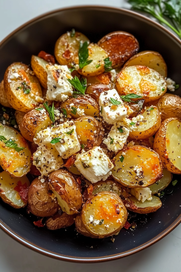 Roasted Potatoes with Baked Feta and Garlic 1