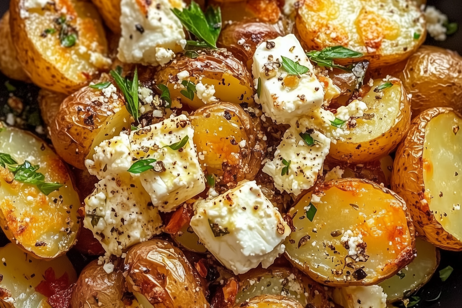 Roasted Potatoes with Baked Feta and Garlic 1