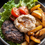 Burger Bowls with Caramelized Onion Aioli 1