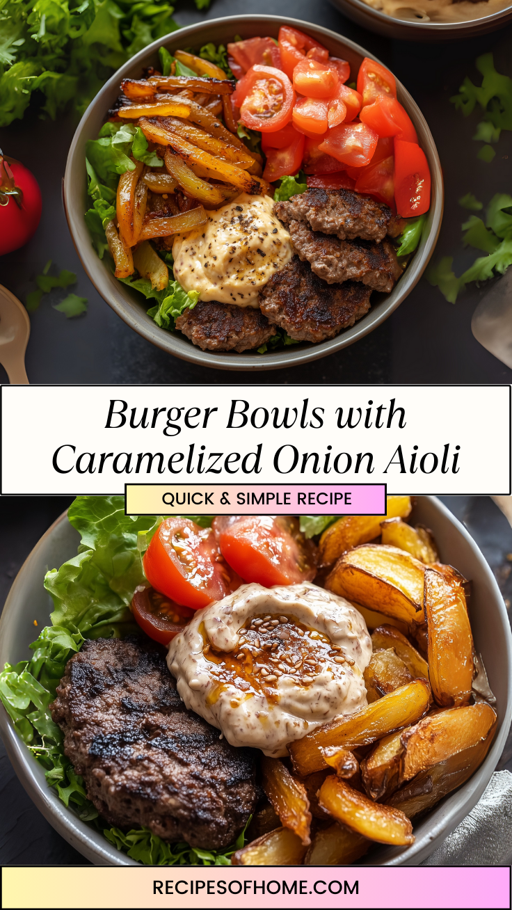 Burger Bowls with Caramelized Onion Aioli 3 Burger Bowls with Caramelized Onion Aioli 3