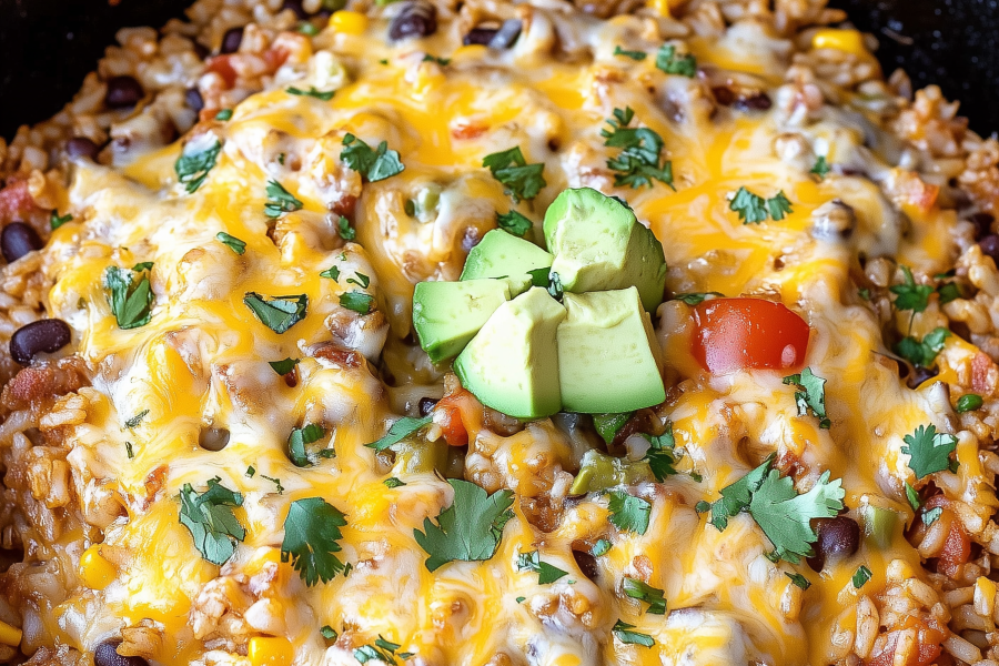 Cheesy Taco Rice Skillet 1