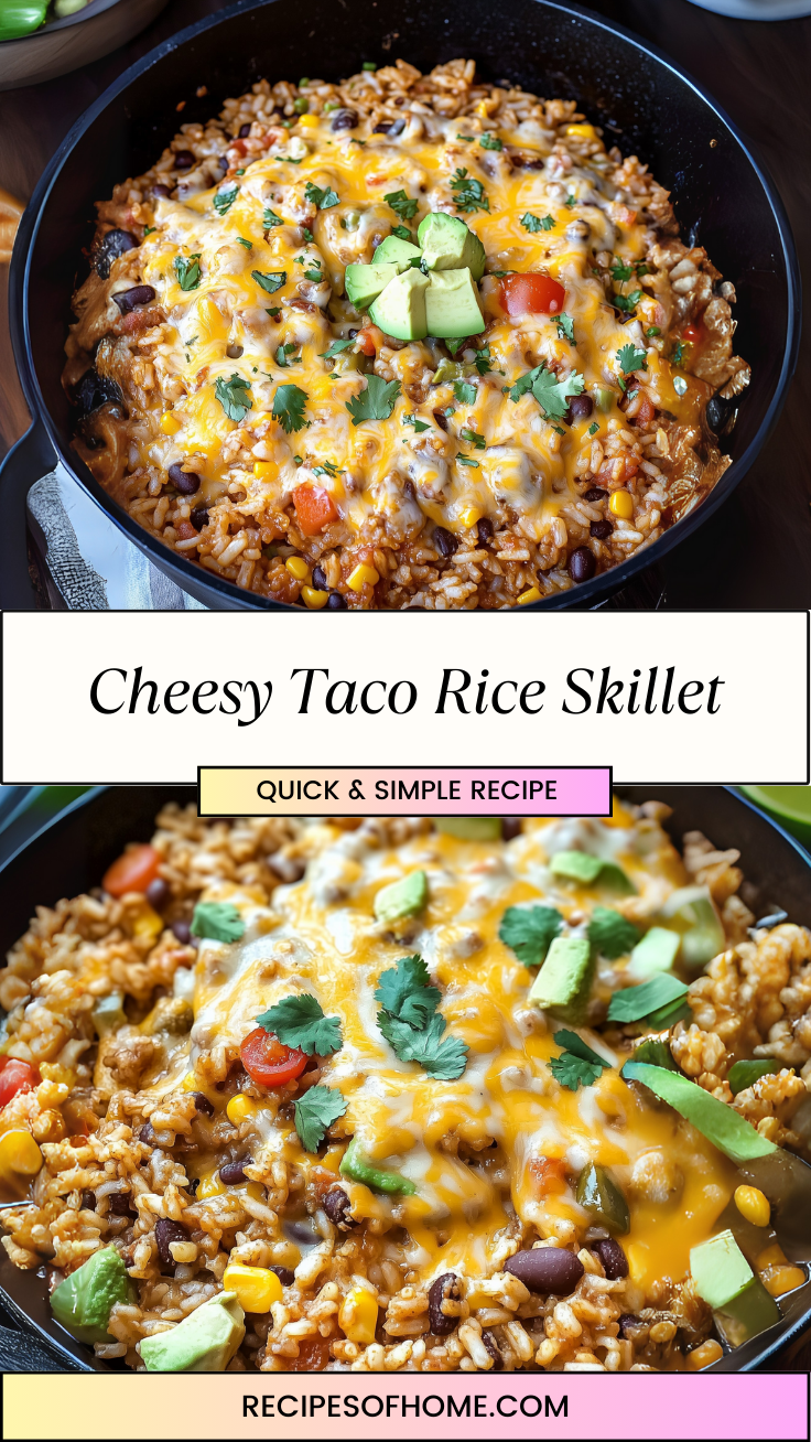 Cheesy Taco Rice Skillet 3 Cheesy Taco Rice Skillet 3