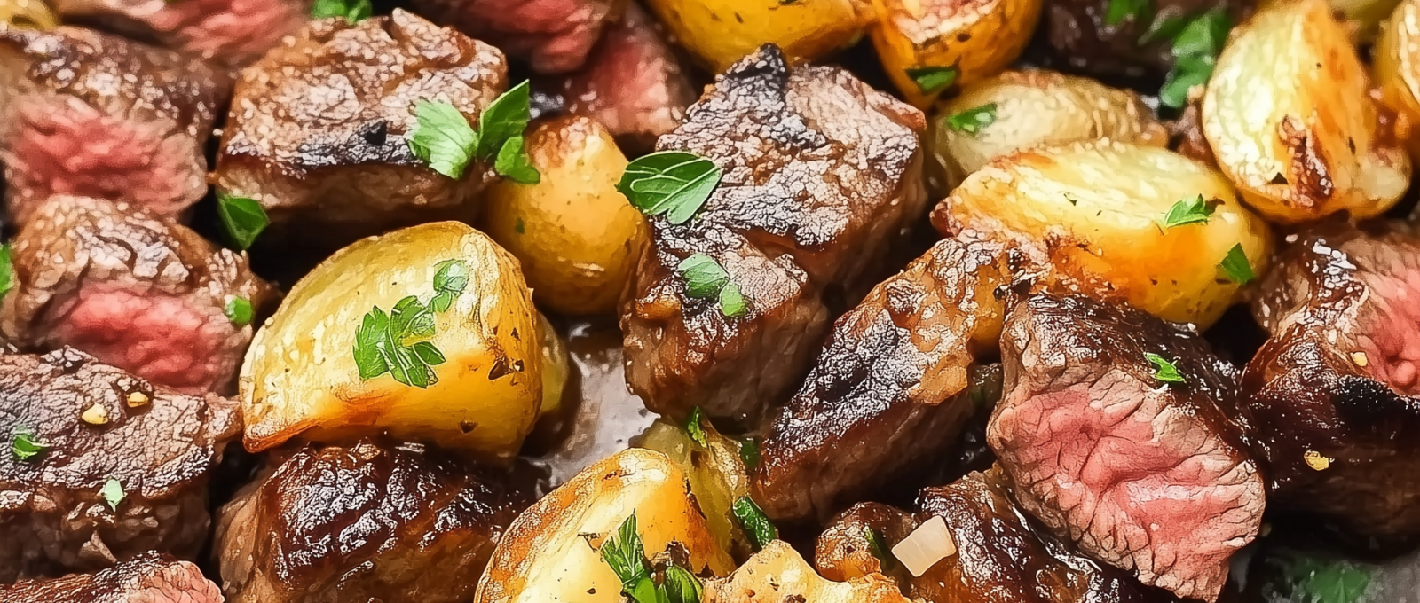 Garlic Butter Steak Bites and Potatoes 1