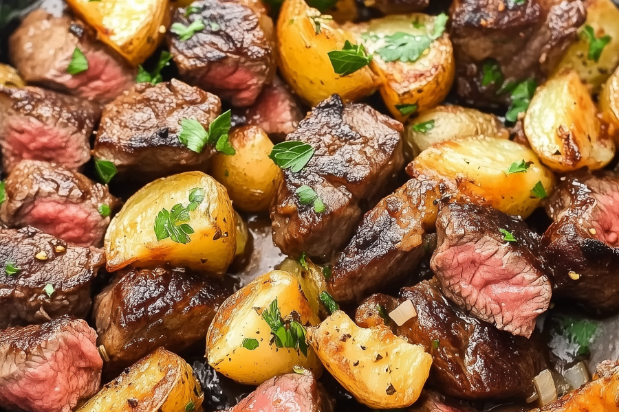 Garlic Butter Steak Bites and Potatoes 1