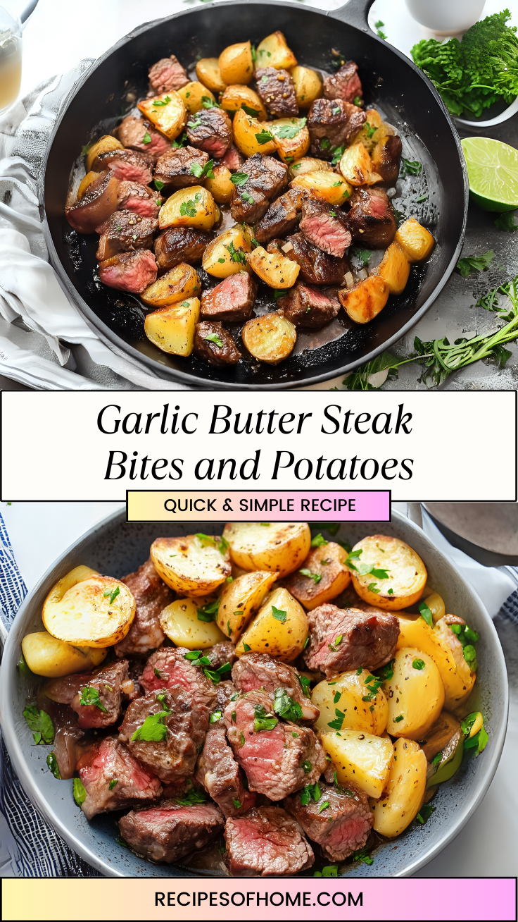 Garlic Butter Steak Bites and Potatoes 3 Garlic Butter Steak Bites and Potatoes 3
