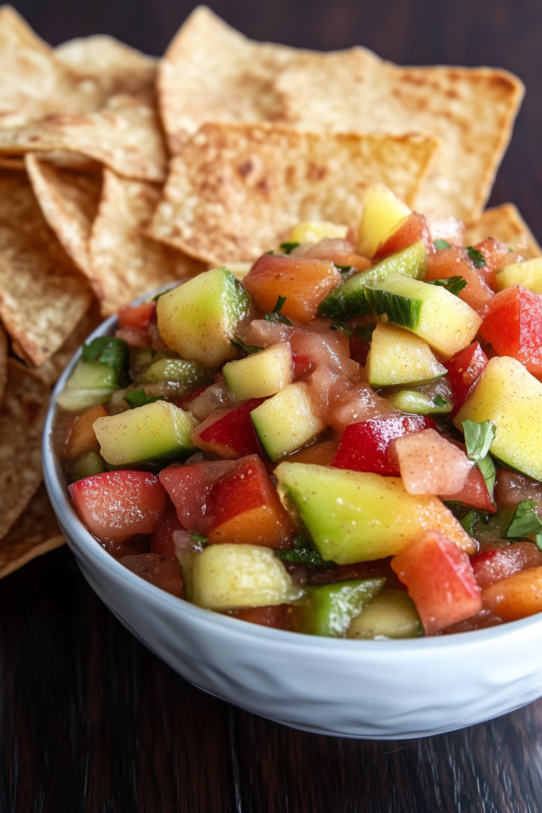 Fruit Salsa With Cinnamon Sugar Tortilla Chips 1