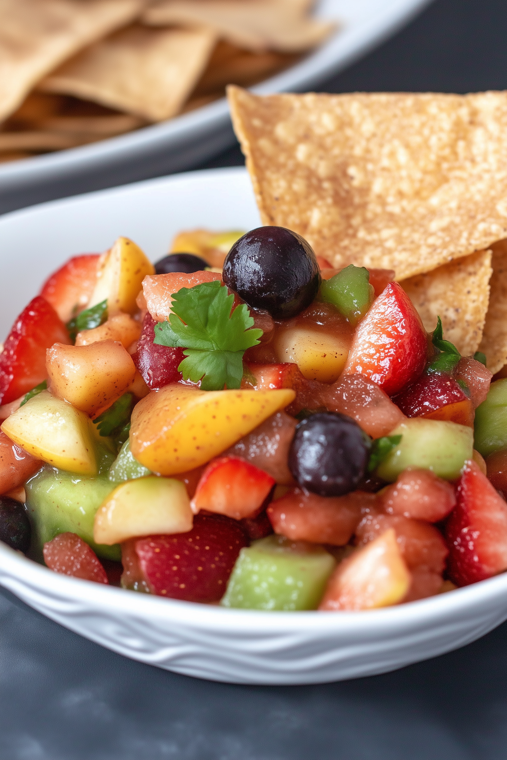 Fruit Salsa With Cinnamon Sugar Tortilla Chips 2 scaled