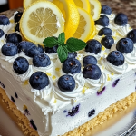 No Bake Lemon Dazzling Blueberry Cream Cake 1