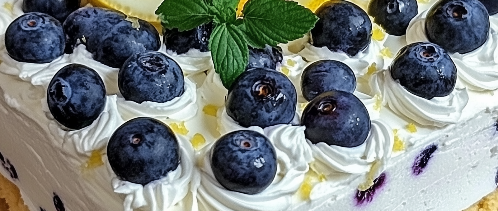No Bake Lemon Dazzling Blueberry Cream Cake 1