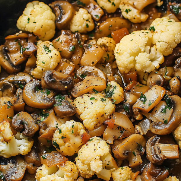 Garlic Mushrooms Cauliflower Skillet 1
