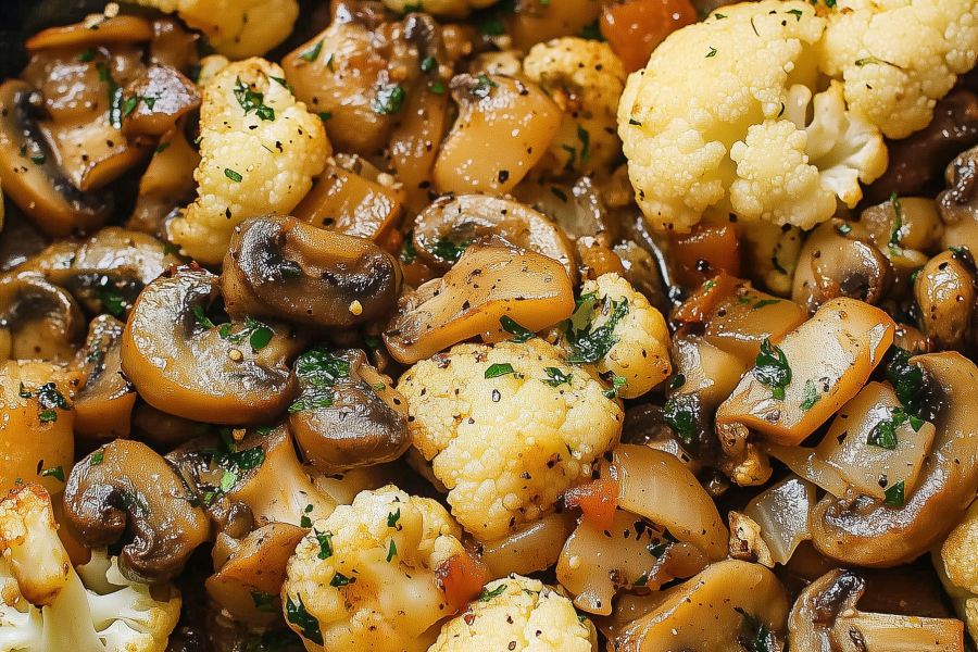 Garlic Mushrooms Cauliflower Skillet 1