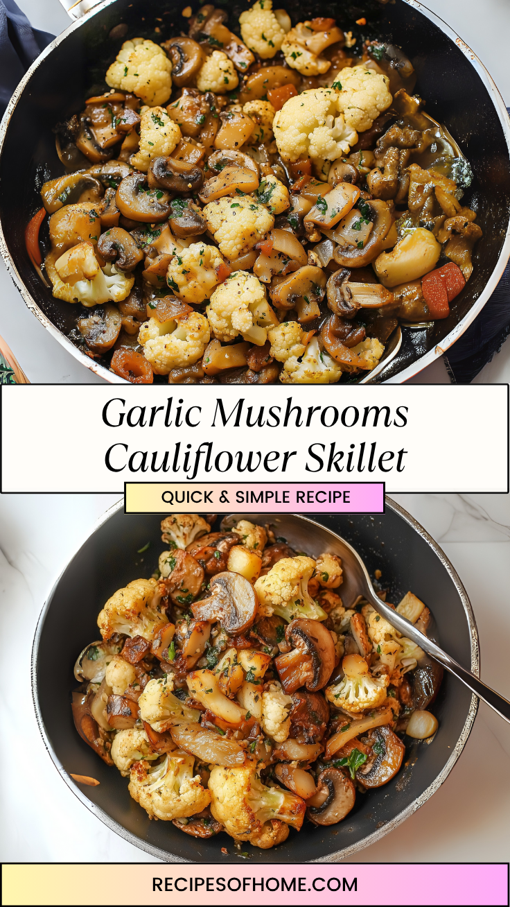 Garlic Mushrooms Cauliflower Skillet 3 Garlic Mushrooms Cauliflower Skillet 3