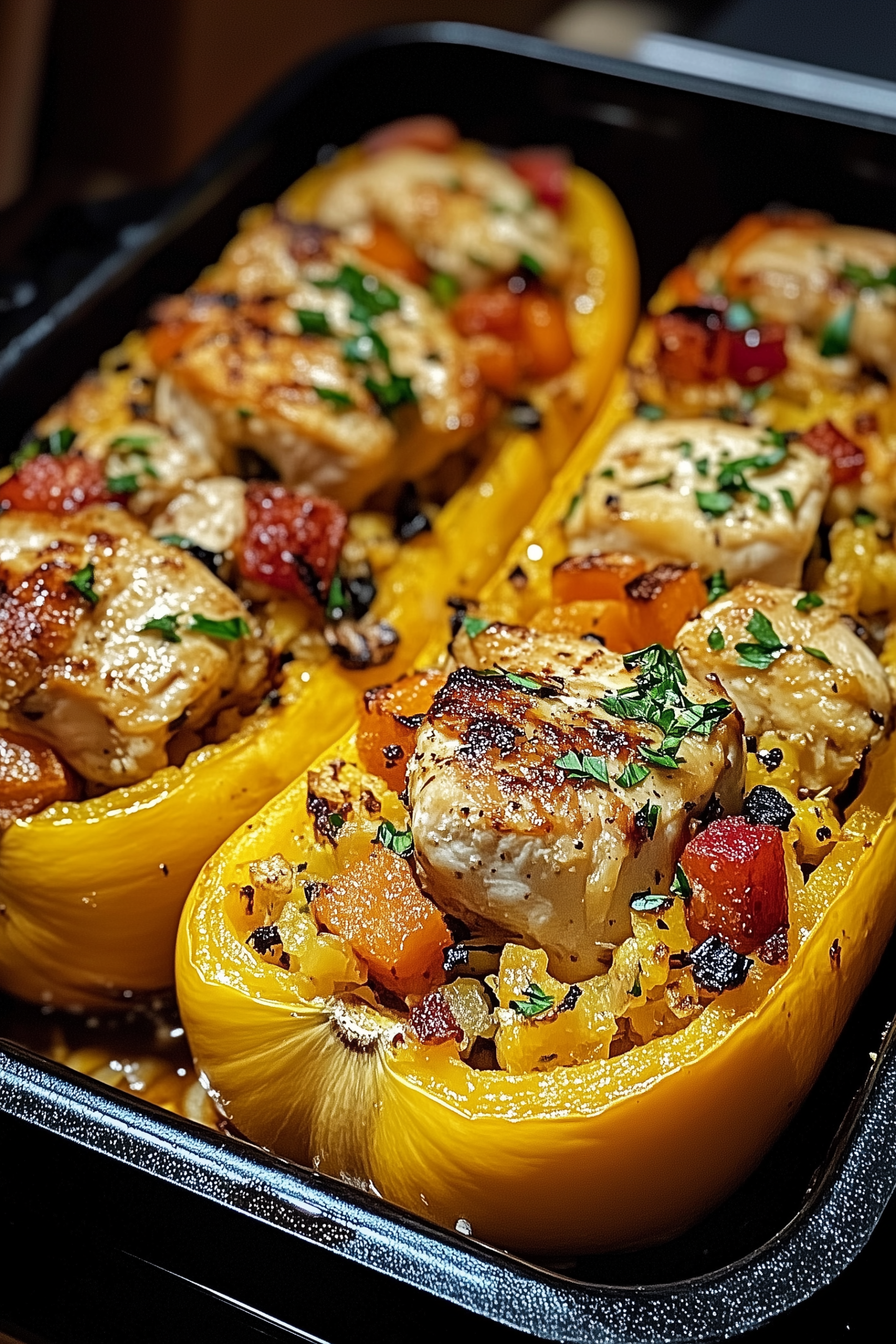 Sweet and Savory Honey Roasted Butternut Squash Stuffed with Chicken 1 scaled Sweet and Savory Honey Roasted Butternut Squash Stuffed with Chicken 1 scaled