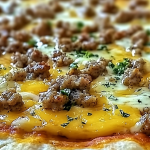 Biscuits and Sausage Gravy Breakfast Pizza 1