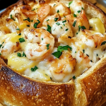 Stuffed Seafood Bread Bowl 1