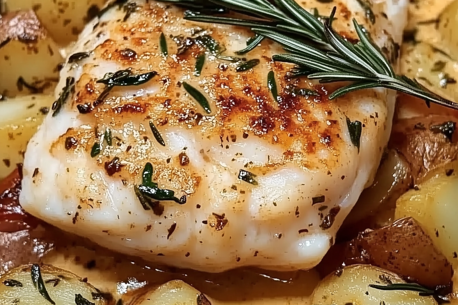 Cod and Potatoes in Rosemary Cream Sauce 1