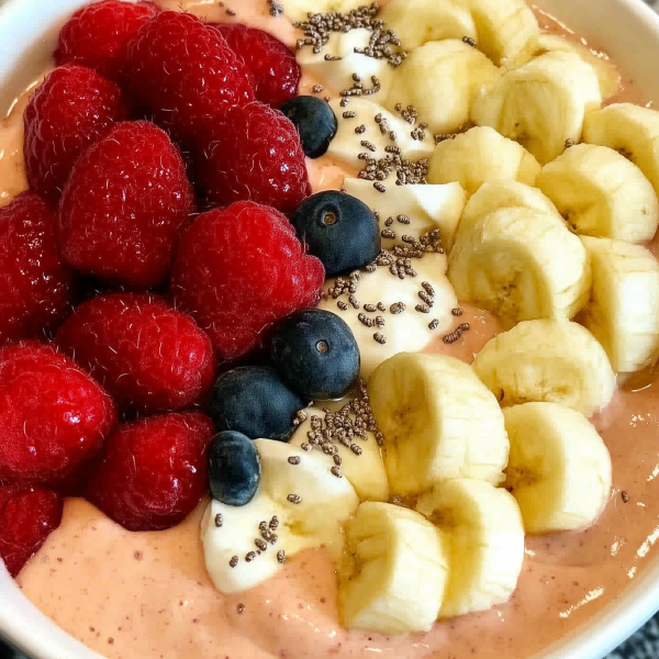 5 Minute Fruit Smoothie Bowl with Greek Yogurt 1