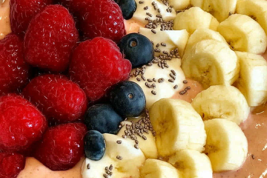 5 Minute Fruit Smoothie Bowl with Greek Yogurt 1