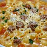 Creamy Parmesan Italian Sausage Ditalini Soup 1
