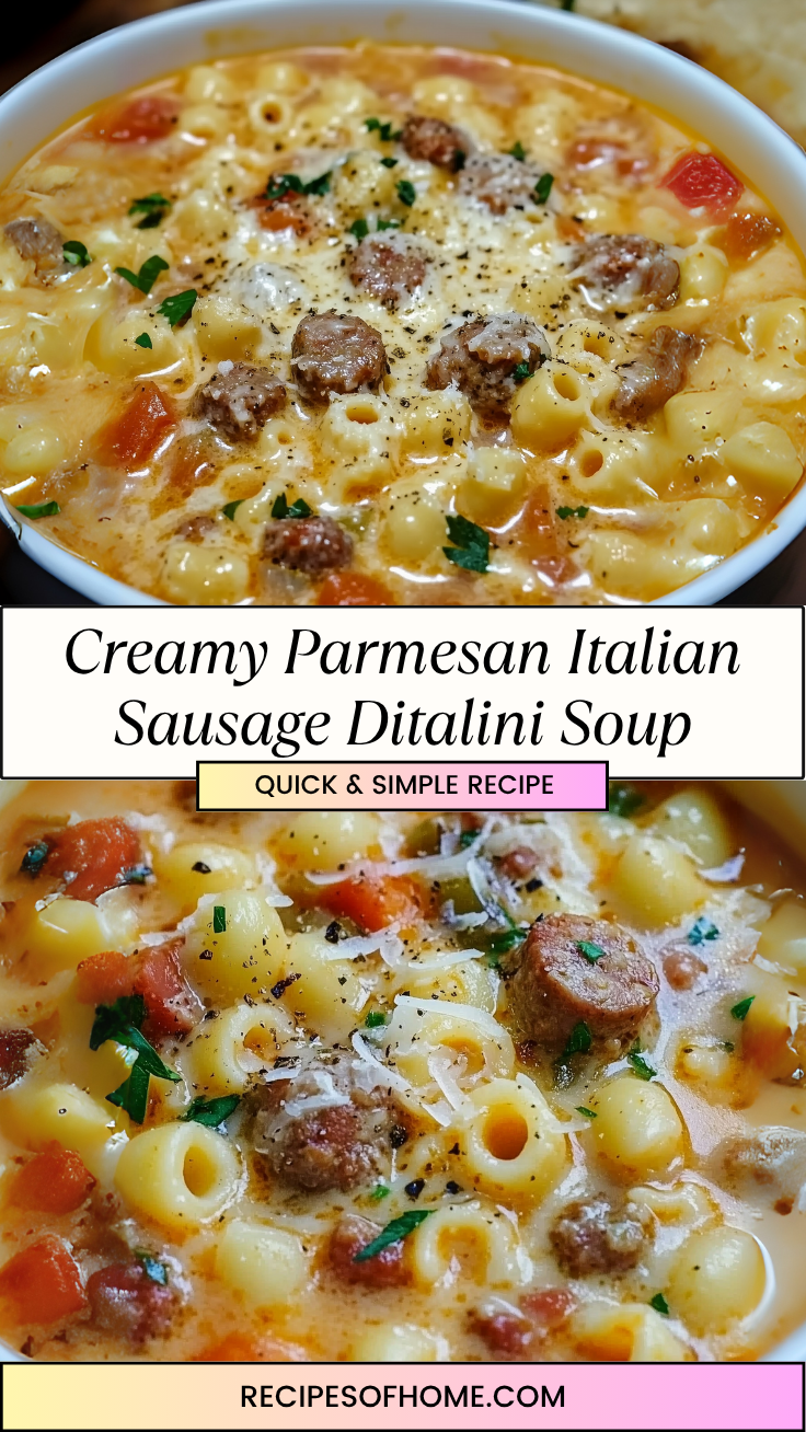 Creamy Parmesan Italian Sausage Ditalini Soup 3 Creamy Parmesan Italian Sausage Ditalini Soup 3