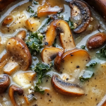 Wild Mushroom Caramelized Onion and Kale Soup 1
