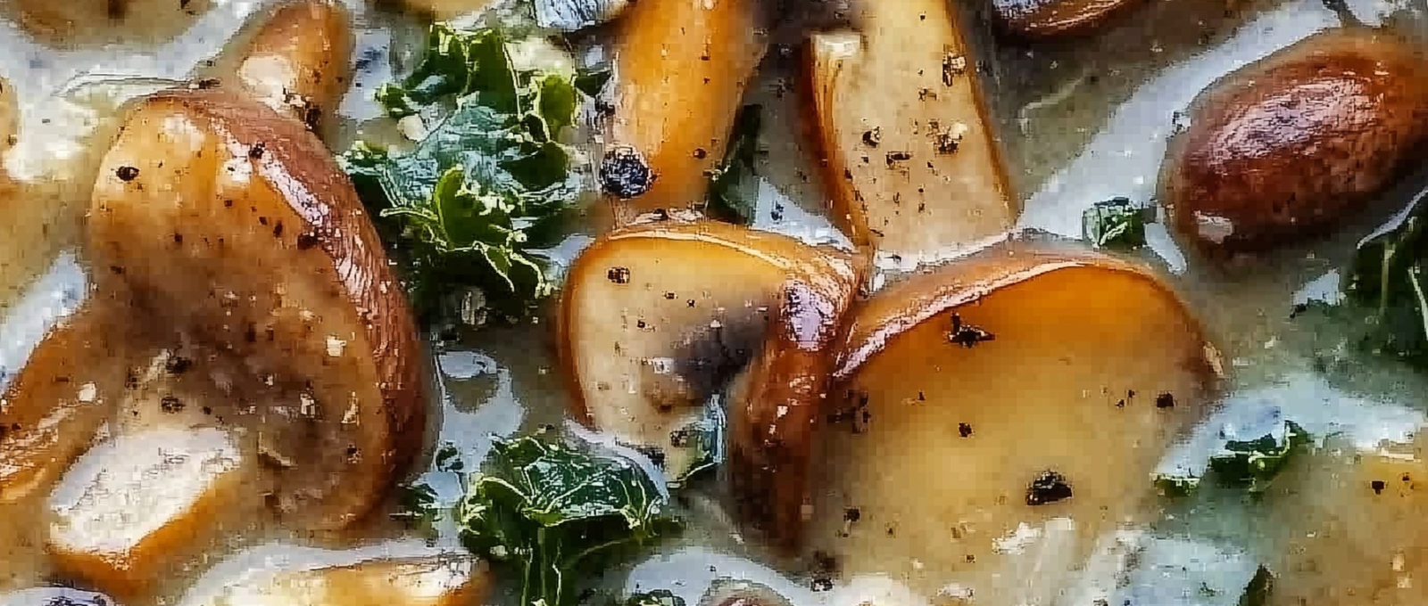 Wild Mushroom Caramelized Onion and Kale Soup 1