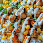 Flavor packed Street Corn Chicken Rice Bowl 1