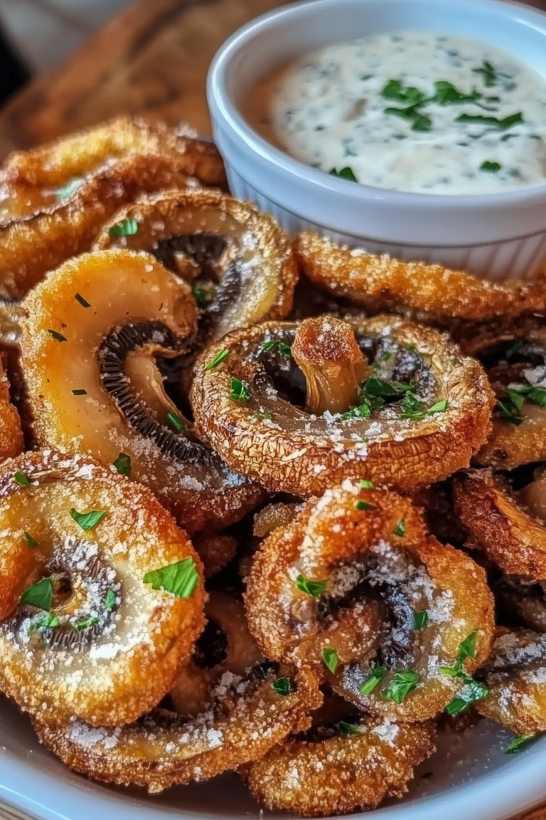 Fried Sliced Mushrooms with Ranch 1