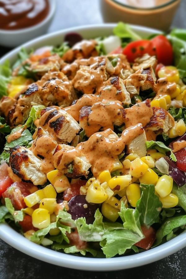 Southwest Chicken Chopped Salad with Creamy Chipotle Dressing