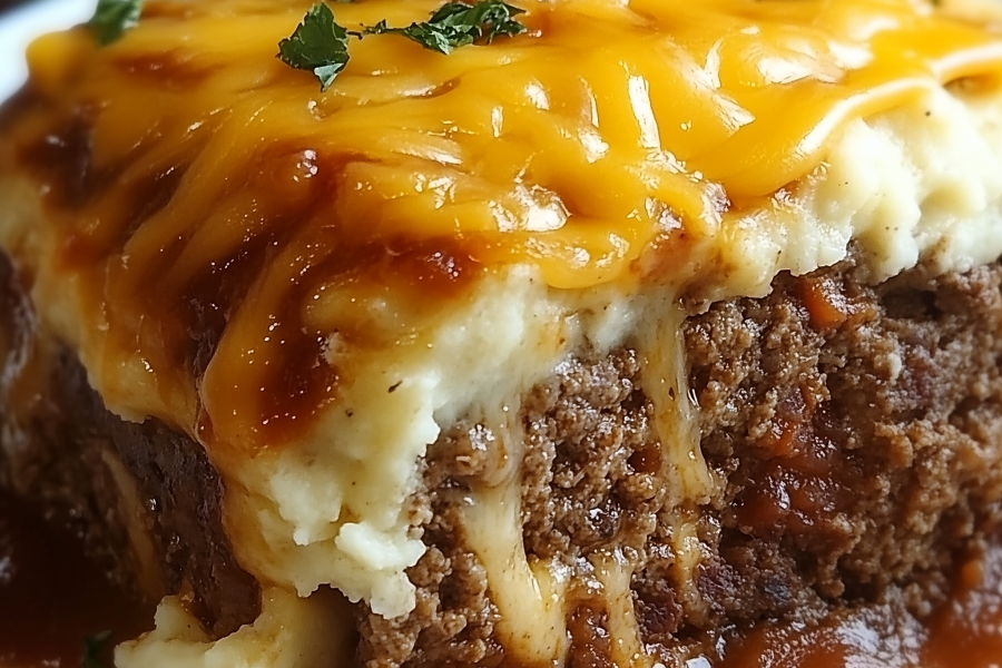 Meatloaf with Mashed Potatoes and Cheese Recipe 1