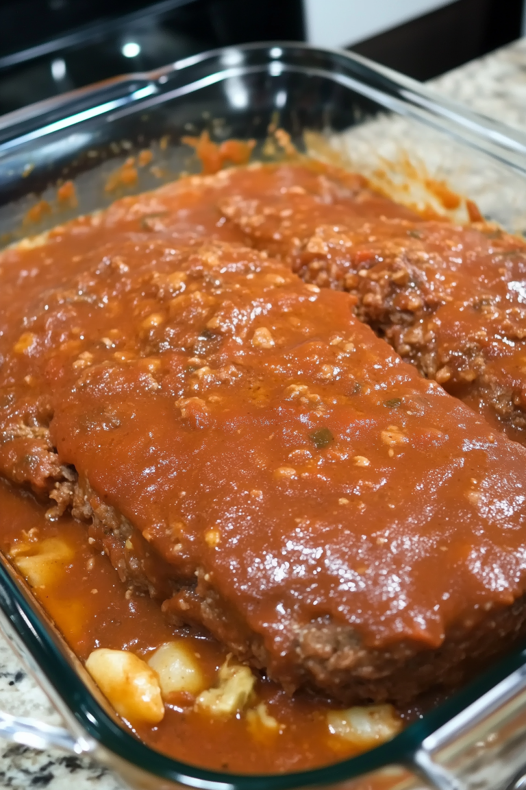 meatloaf with a tomato beef sauce 1