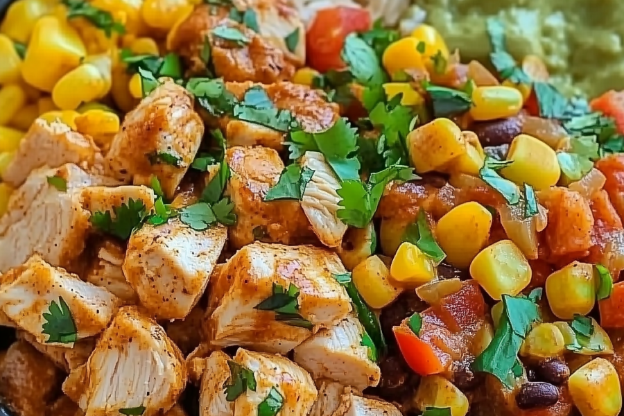 One Pan Chicken Burrito Bowl 1