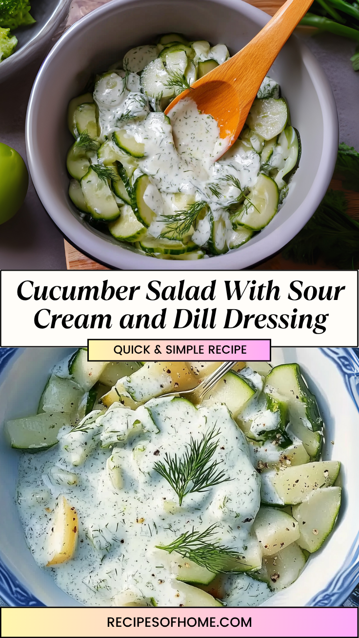 Cucumber Salad With Sour Cream and Dill Dressing 1