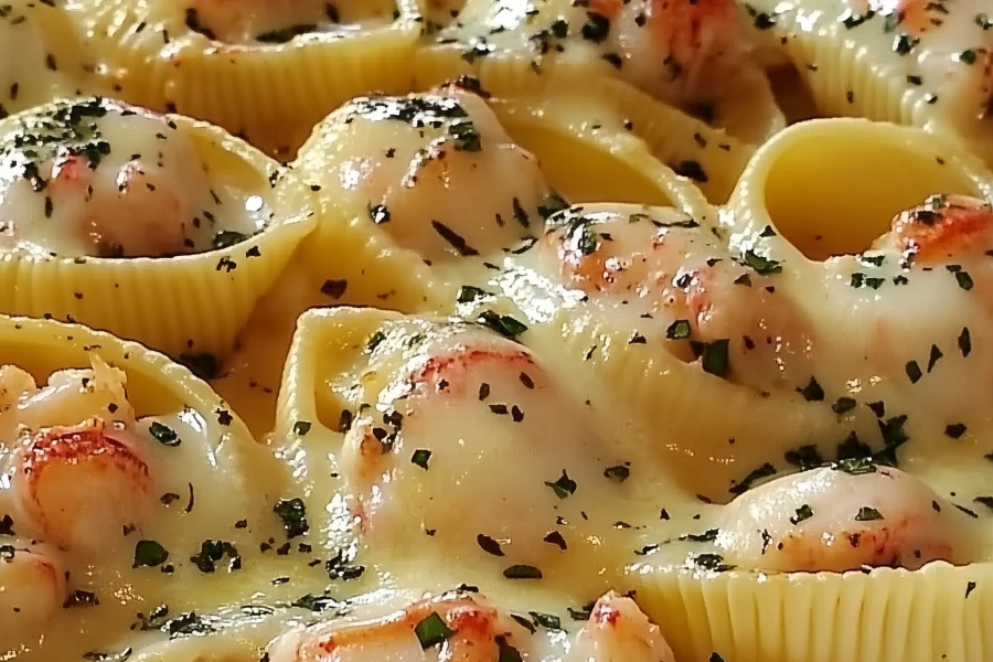 Garlic Butter Lobster Filled Jumbo Pasta Shells 1
