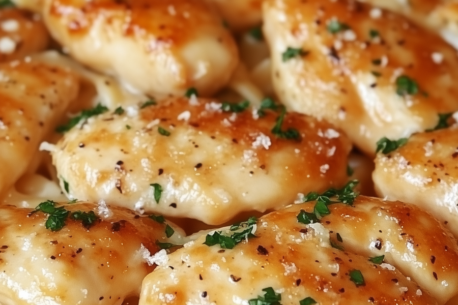 Lemon Garlic Butter Chicken with Creamy Parmesan Linguine 1