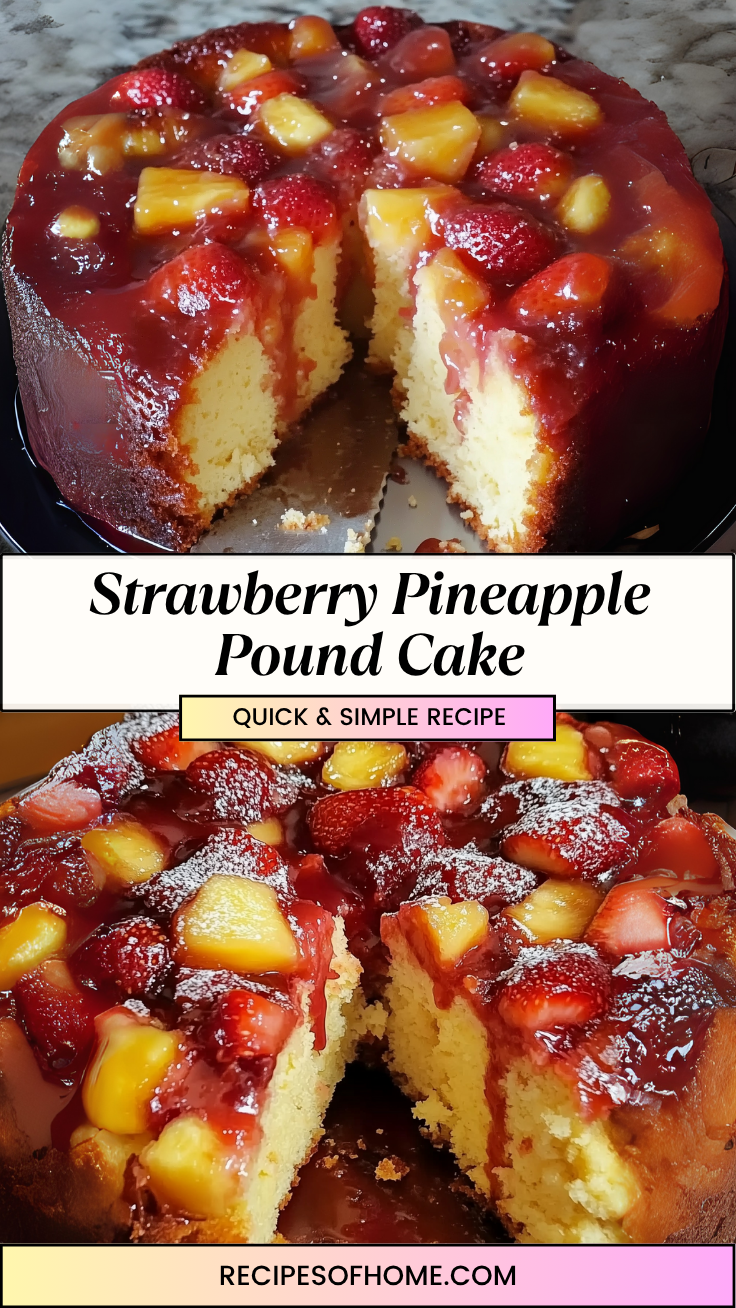 Strawberry Pineapple Pound Cake 3