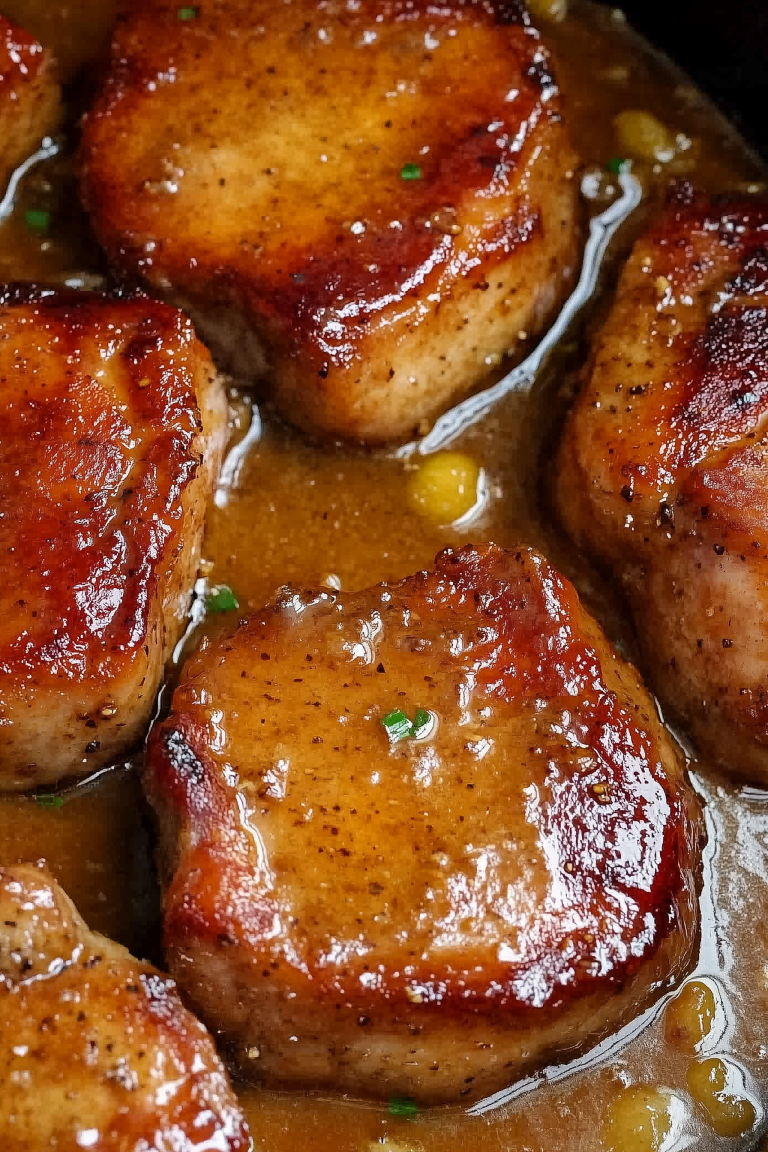 4 Ingredient Slow Cooker Maple Dijon Pork Chops 1