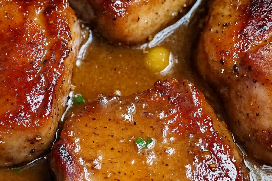 4 Ingredient Slow Cooker Maple Dijon Pork Chops 1