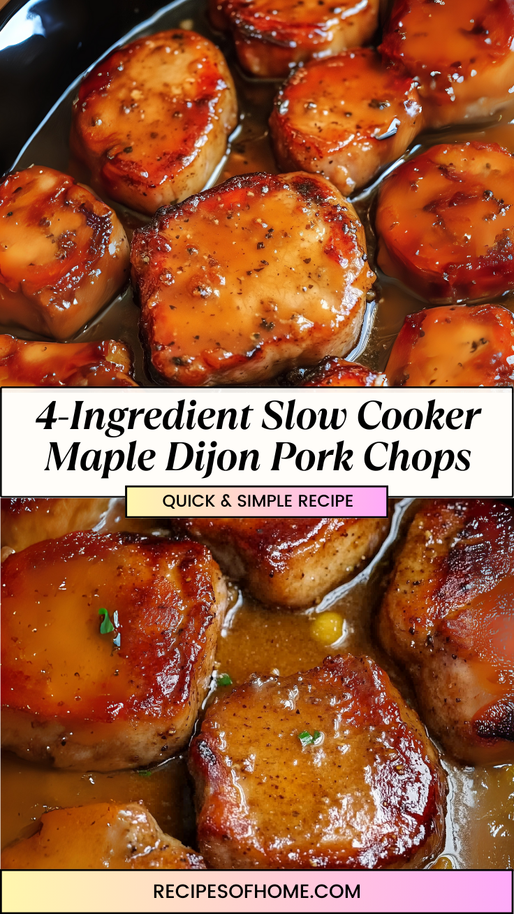 4 Ingredient Slow Cooker Maple Dijon Pork Chops 3