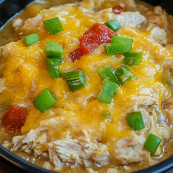 Slow Cooker Green Chicken Chile Casserole 1