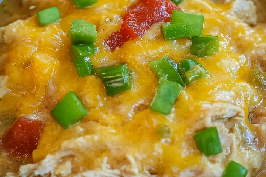 Slow Cooker Green Chicken Chile Casserole 1