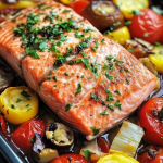One Pan Roasted Salmon with Mediterranean Vegetables 1